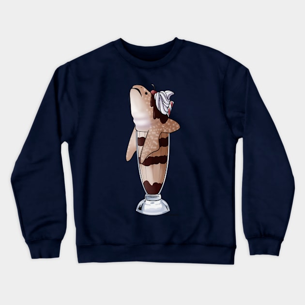 Peanut Butter Chocolate Whale Milkshark Crewneck Sweatshirt by lizstaley